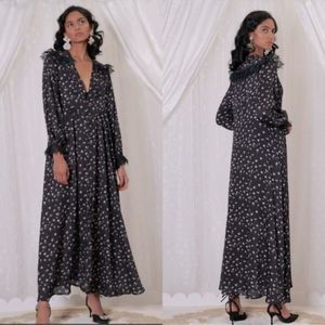 NWT Sister Jane Familiar Floral Maxi Dress in Black sz Small